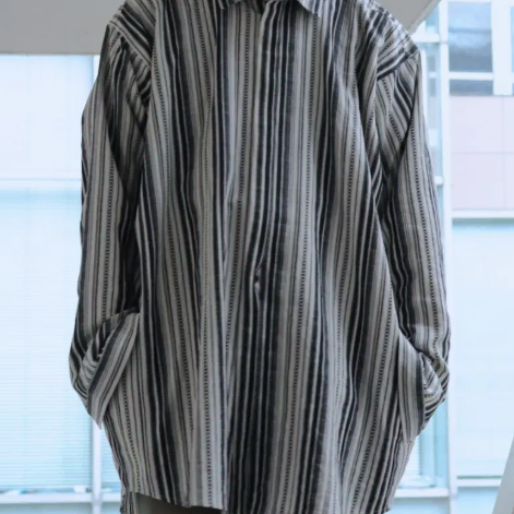 JAN-JAN VAN ESSCHE 리넨 코튼 스트라이프 셔츠 (M)