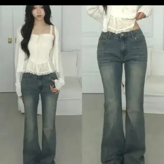 백포켓 부츠컷 청바지