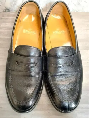 REGAL 리걸 코인 로퍼 블랙 주름 가죽 25.5cm