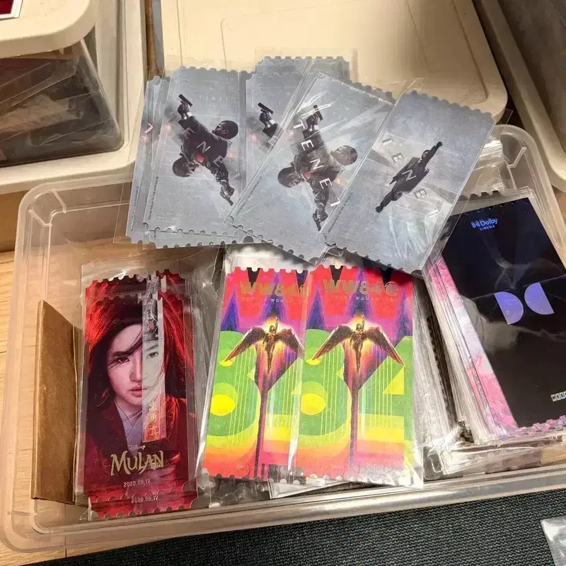 테넷 오리지널티켓 2종일괄 원더우먼 뮬란 오티 크리스토퍼놀란디즈니영화굿즈