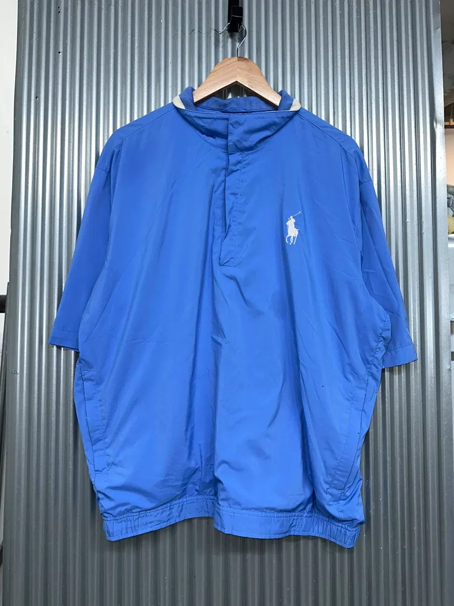 [56x73(약 XL)] 폴로 골프 랄프로렌 블루 하프집업 반팔 바람막이