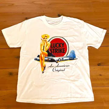 LUCKY STRIKE 핀업걸 반팔 T셔츠 아메카지 핀업