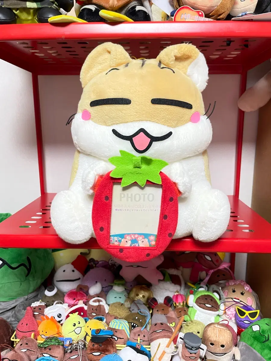 대형]햄스터클럽 햄토리 딸기 액자 인형