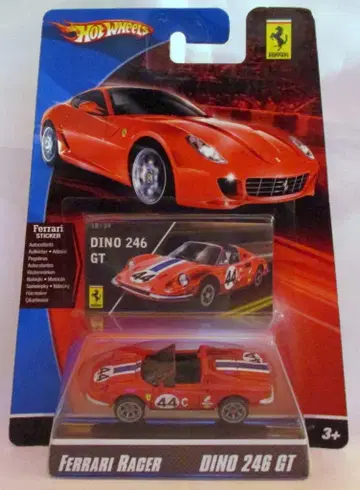 MATTEL FERRARI RACER HOTWHEELS DINO 246 GT #44 (레드) M9847