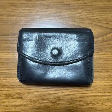 미니 지갑 이단 접이식 지갑 천연 가죽 경년 변화