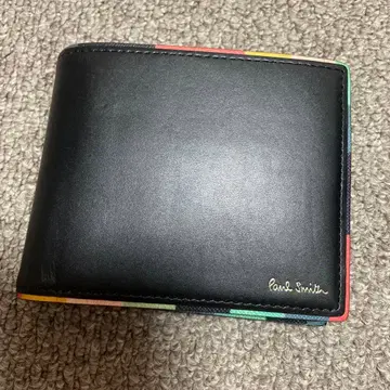 Paul Smith 이단 접이식 지갑 멀티 스트라이프 블랙 아티스트 스트라이프