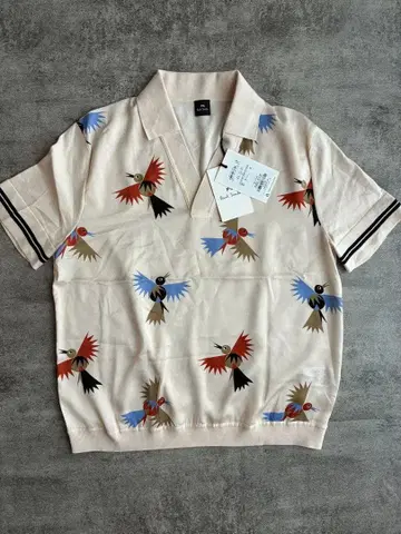 PS Paul Smith 폴리버드 프린트 셔츠 블라우스 새 올 패턴