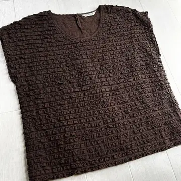 카네코 이사오 총 피코 프릴 브라운 블라우스