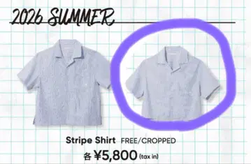 STARGLOW 2026 SUMMER 스트라이프 셔츠 cropped