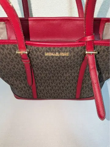 MICHAEL KORS 토트백 브라운 x 레드
