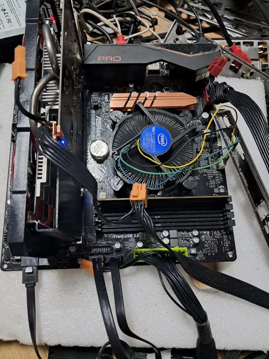 ASRock B150M pro4 메인보드 + 인텔 i7 6700CPU 쿨러