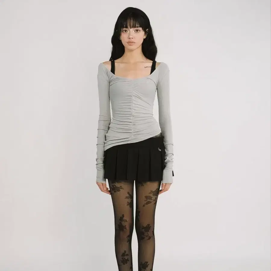 쓰리타임즈 쓰탐 hush slim tee 허쉬 슬림티 light gray