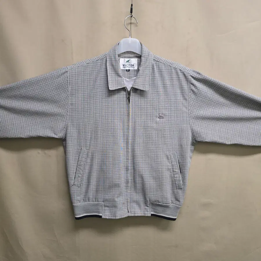 90s VICTOR 빅토르 글렌체크 집업 블루종 100