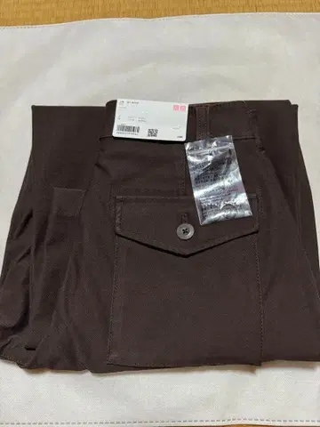 [새상품] 택 포함 UNIQLO 저지 배럴 레그 팬츠 S 표준 기장 다크 브라운