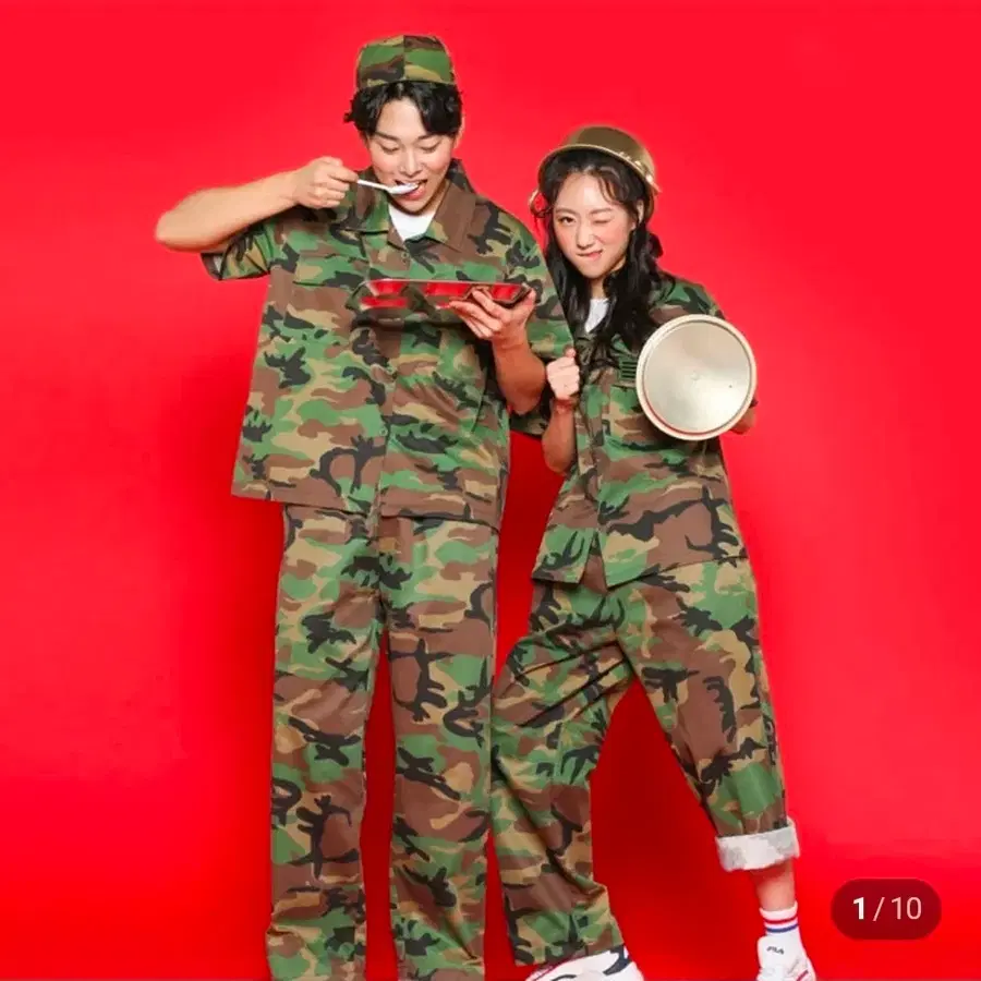 개구리 군복 반티 세트