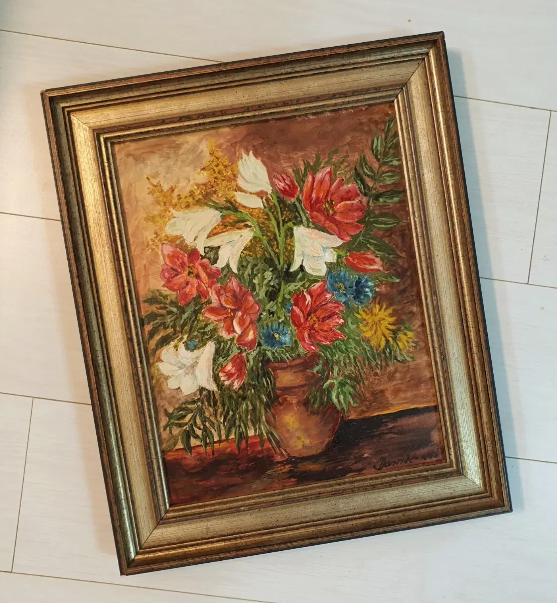 유화 꽃병 그림 액자 정물화