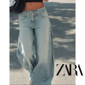 ZARA*TRF 벨트 포함 미드 라이즈 데님 팬츠