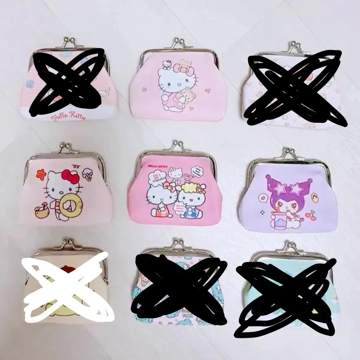 동전지갑, 가마구치 / 헬로키티, 쿠로미/ 새상품