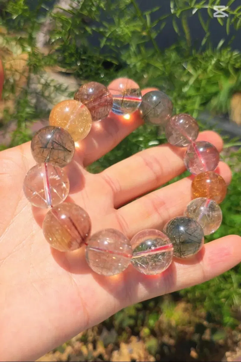 [새상품] 천연 원석 | 멀티 루틸 쿼츠 | Multi-Rutilated Quartz | 팔찌 | 16.8mm