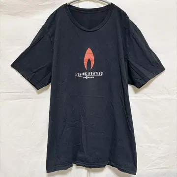 피스만 프린트 반팔 T셔츠 크루넥 XL 블랙 면 캐주얼