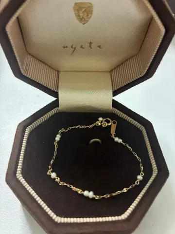 agete K10 펄 팔찌 골드