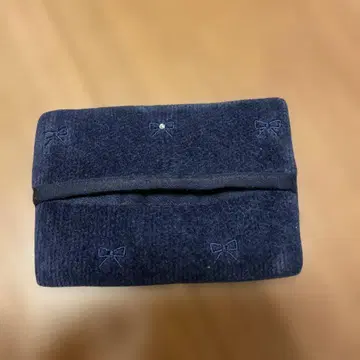 FEILER 페이러 티슈 케이스 네이비 리본 무늬