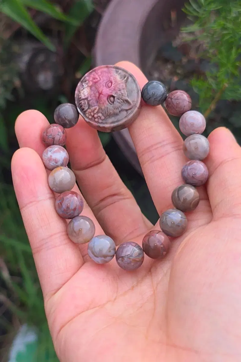 [새상품] 천연 원석 | 아라샨 마노 | Alashan Agate | 팔찌 | 10.1mm