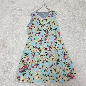 Rose Tiara 꽃무늬 체리 슬리브리스 원피스 42 일본제