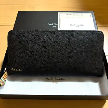 초레어 Paul Smith 스트로우 레인 지퍼 장지갑 블랙 새상품급