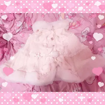 LIZLISA 밀피유 레이스 판초 화이트