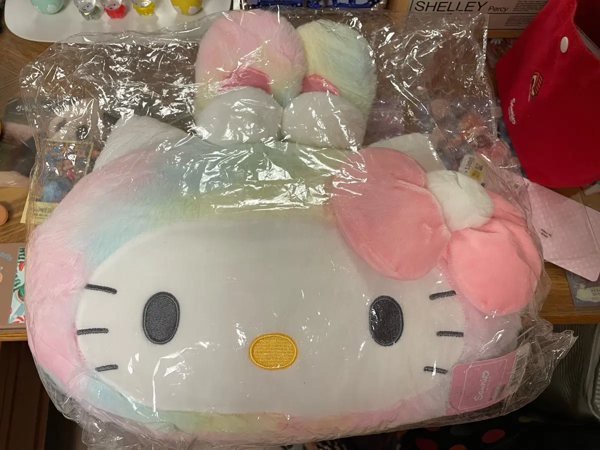 산리오 헬로키티 파스텔 무지개 인형쿠션