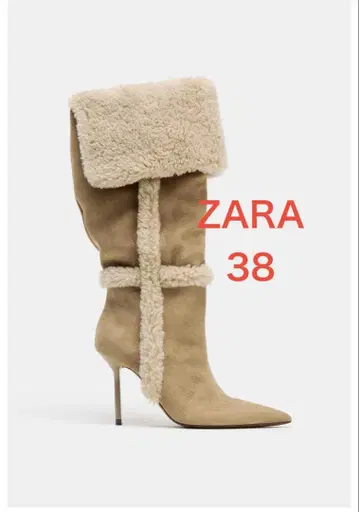 이번 시즌 완판 택 포함 새상품 ZARA 자라 퍼 부츠 롱 부츠