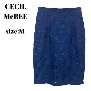 CECIL McBEE 세실 맥비 스커트 레이스 무릎 기장 멋쟁이 M