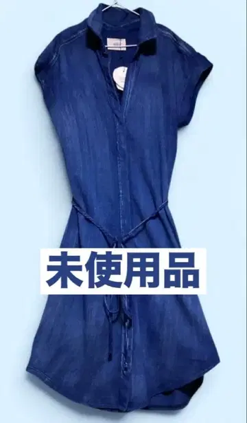 MSR [택 포함] 데님 셔츠 원피스 슬리브리스 미사용품