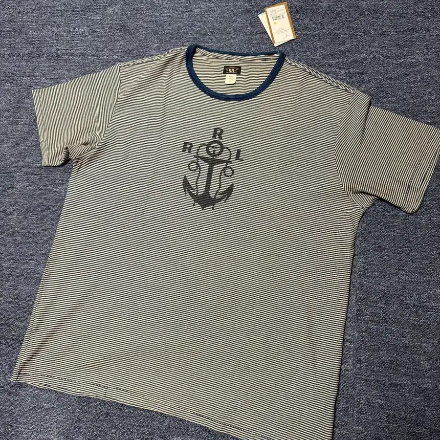 RRL 25SS 스트라이프 앵커로고 티셔츠
