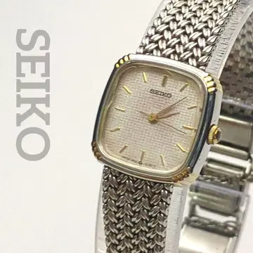 작동품 SEIKO 여성용 스퀘어 액세서리 워치 실버