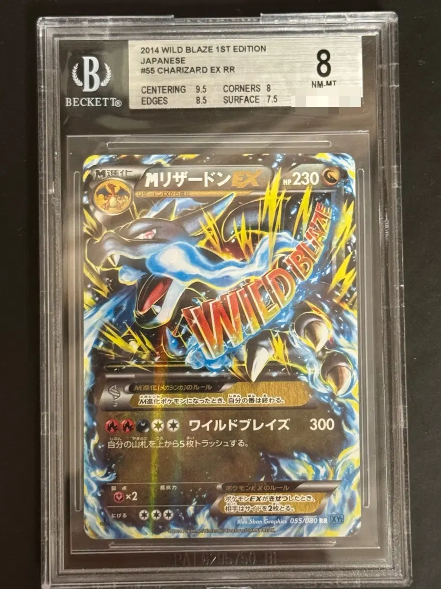 포켓몬카드 일판 M 리자몽X EX BGS 8