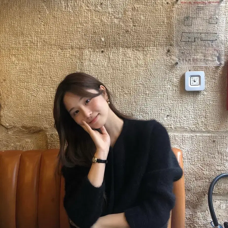 새상품)온스 앙고라트위드자켓 블랙