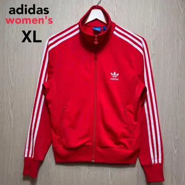 아디다스 오리지널 트랙 자켓 여성용 XL 레드 자수 로고