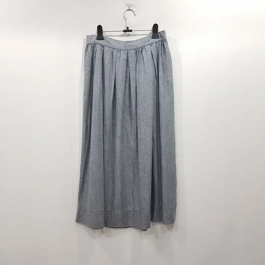 R868 빈티지 밴딩 모리걸 하구미룩 주름 린넨 마 롱 스커트 여M