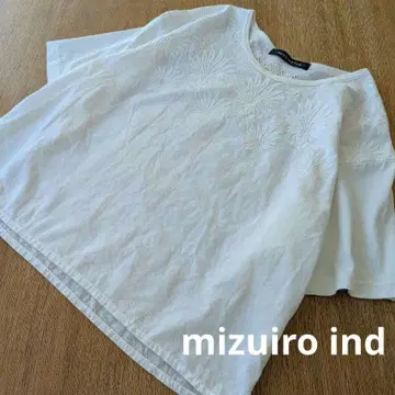 mizuiro ind 자수 컷워크 와이드 풀오버 화이트 루즈핏