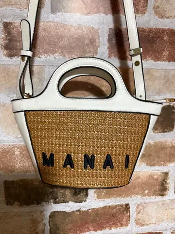MANAI 2way 미니 숄더백 스트로우 소재 미사용