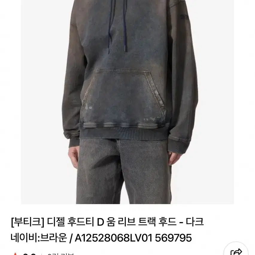 디젤 D-움 립 트랙 후드 다크네이비:브라운 L