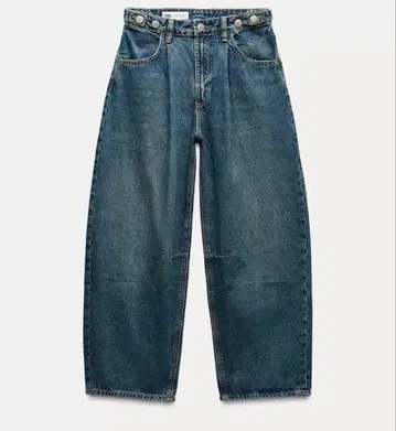 [새상품급] ZARA TRF 벌룬 크롭 미드 라이즈 청바지 M