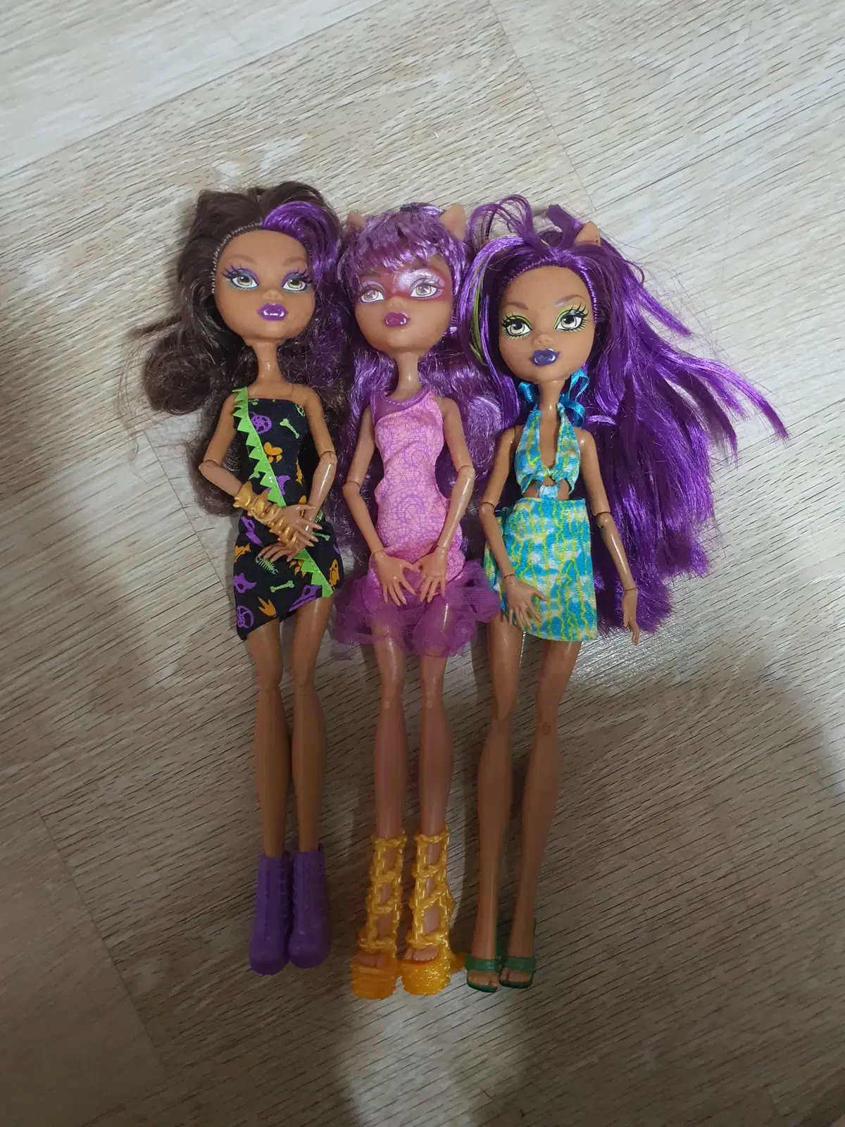 [마텔정품] 몬스터하이(몬하돌) G1 구버전 클라우딘 울프 인형 3종 일괄 판매