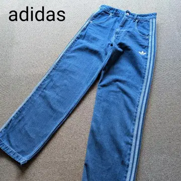 adidas 데님 팬츠 트레포일 사이드 라인