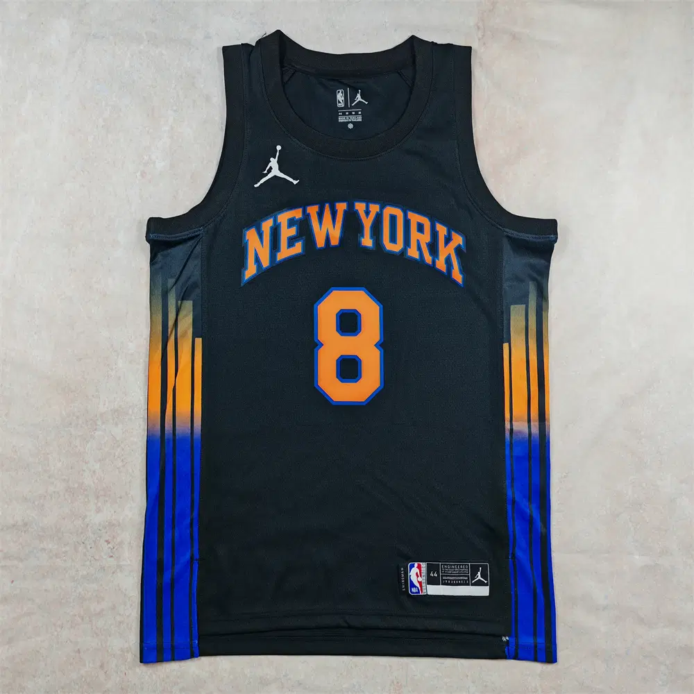 NBA 농구복 2026 스타일 뉴욕 닉스 8호 아누노비 블랙 프리젠테이션