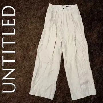 [ 새상품급 ] UNTITLED 턱 와이드 팬츠 베이지 린넨 100% 일본제