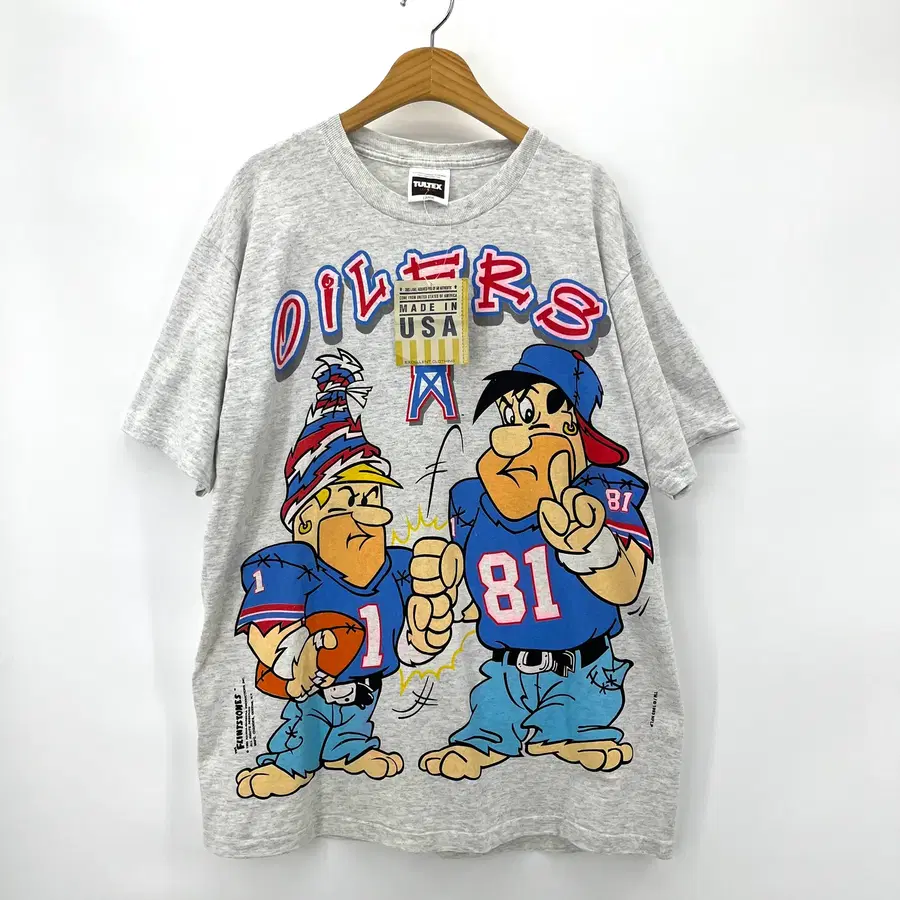[Tultex] 90s 툴텍스 x NFL오일러스 플린트스톤 티셔츠 (데드스탁)