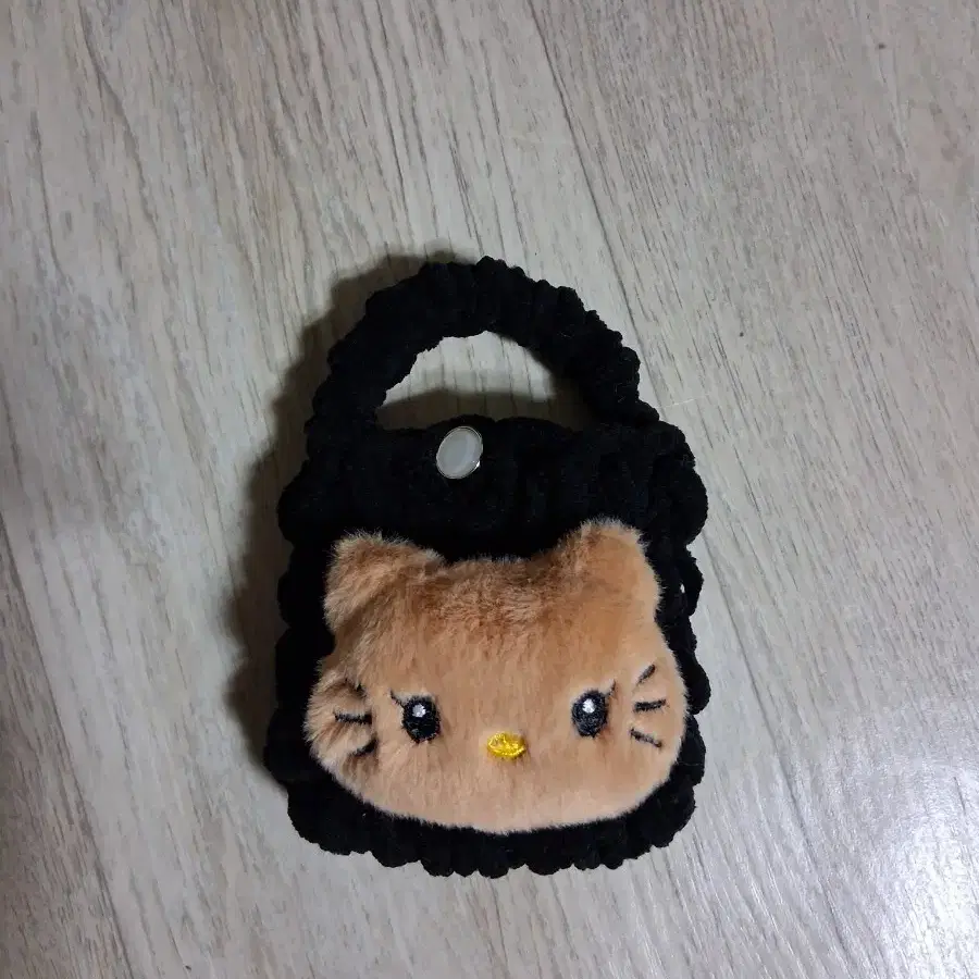 키티 인형 뜨개 미니 파우치 블랙(무료배송)